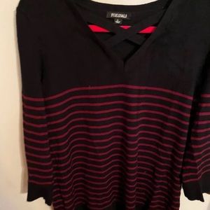Black and Red Long Sleeve Sweater